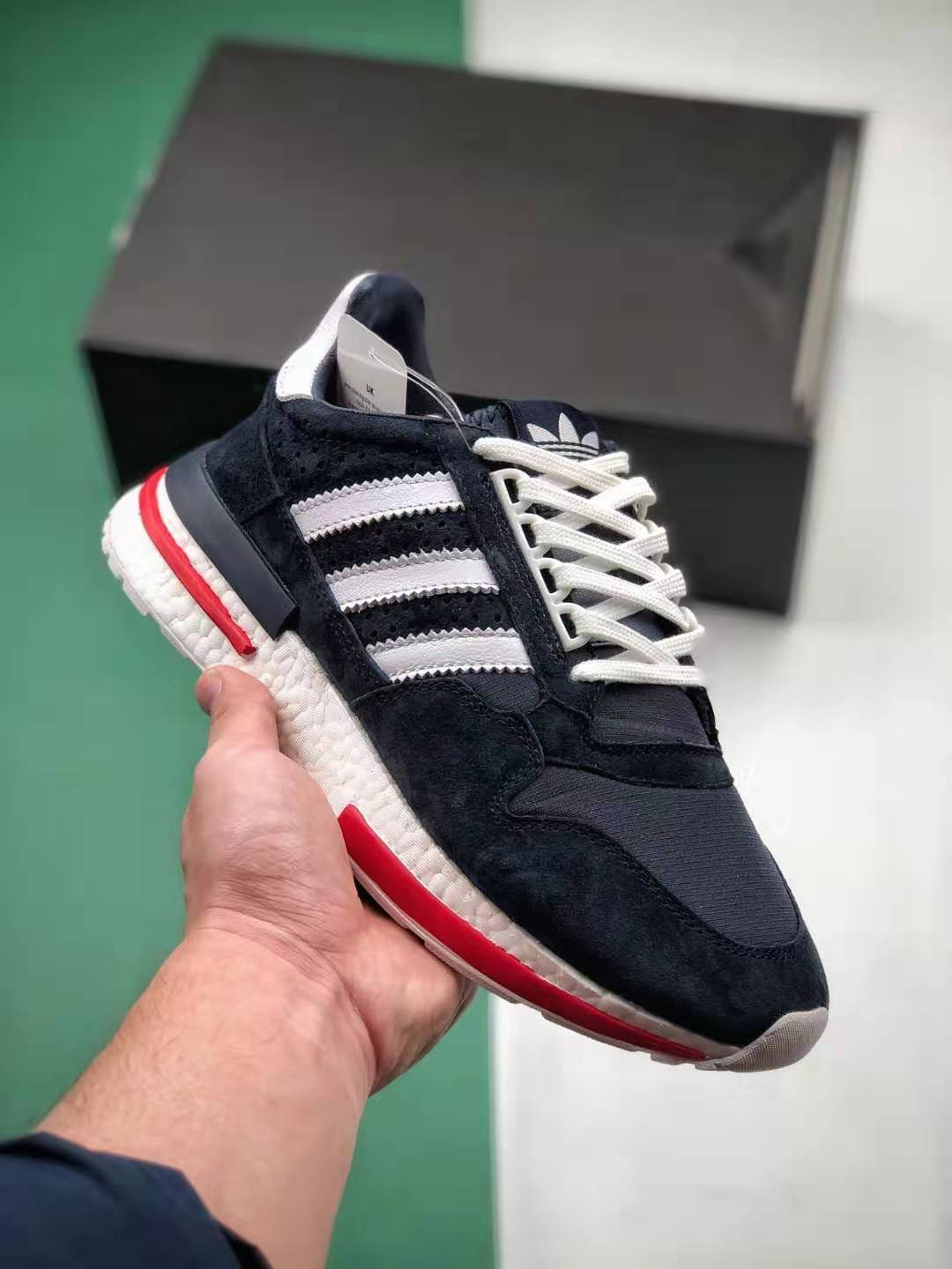 Adidas Clover ZX 500 Cloud White Blue Red Shoes BB6843 - Stylish Sneakers for Men