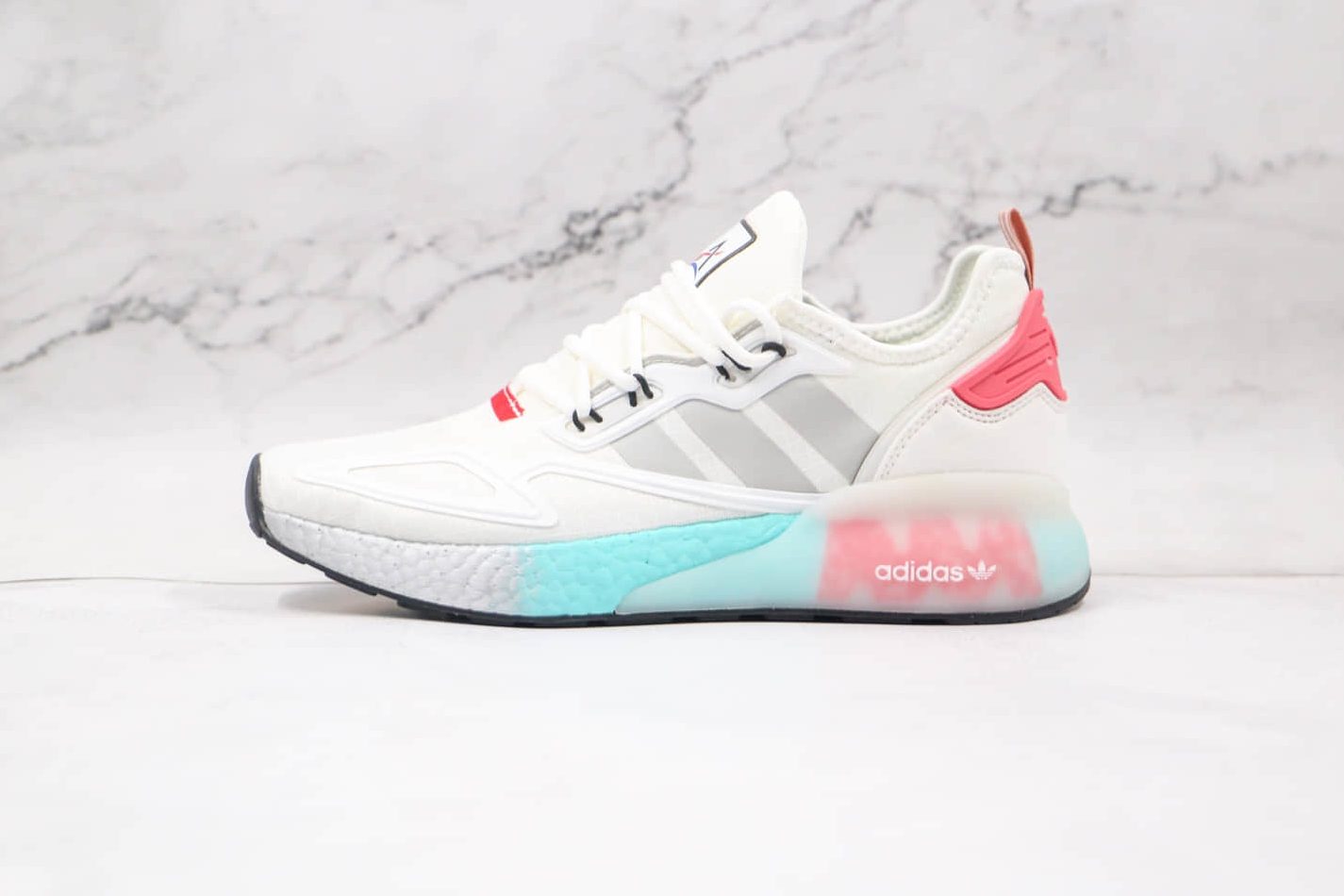 Adidas NASA x ZX 2K Boost 'White Hazy Rose' FX7054 - Sleek and Stylish Lunar-Inspired Sneakers