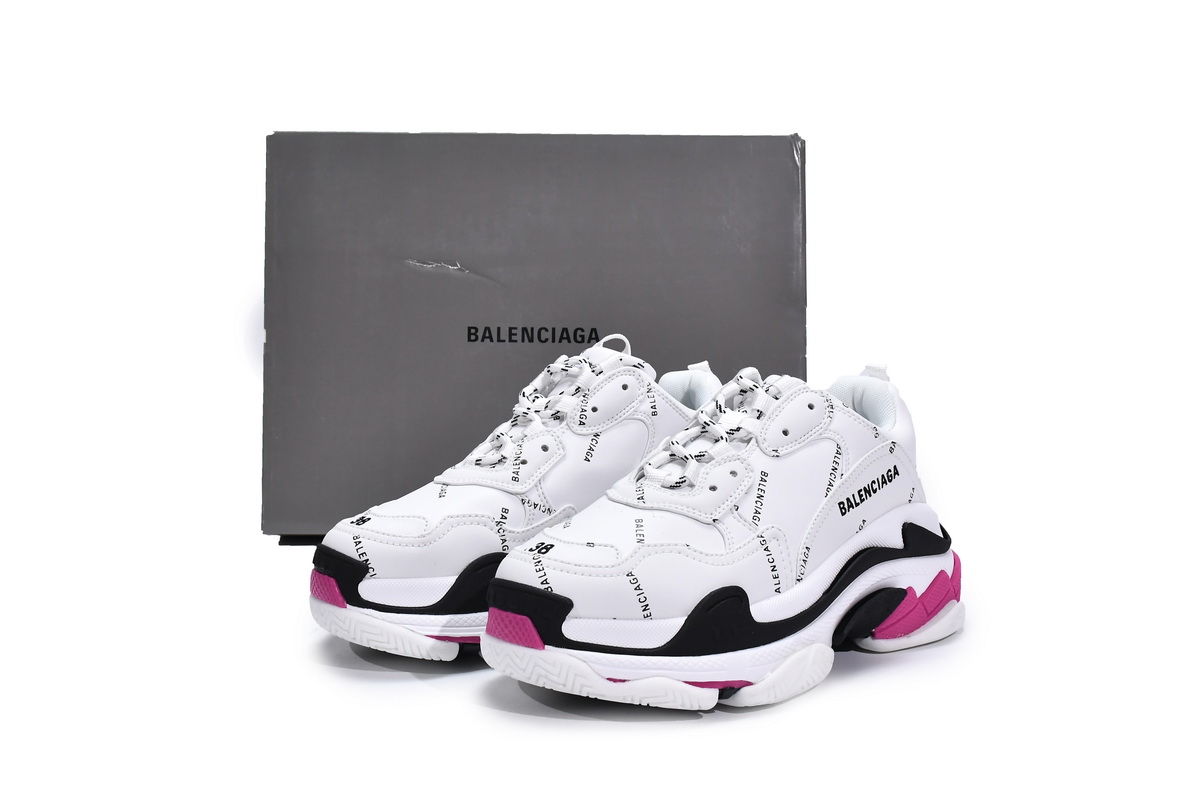 Balenciaga Wmns Triple S Sneaker 'Allover Logo - White Pink' 524039 W2FA4 9155 | Shop Now!