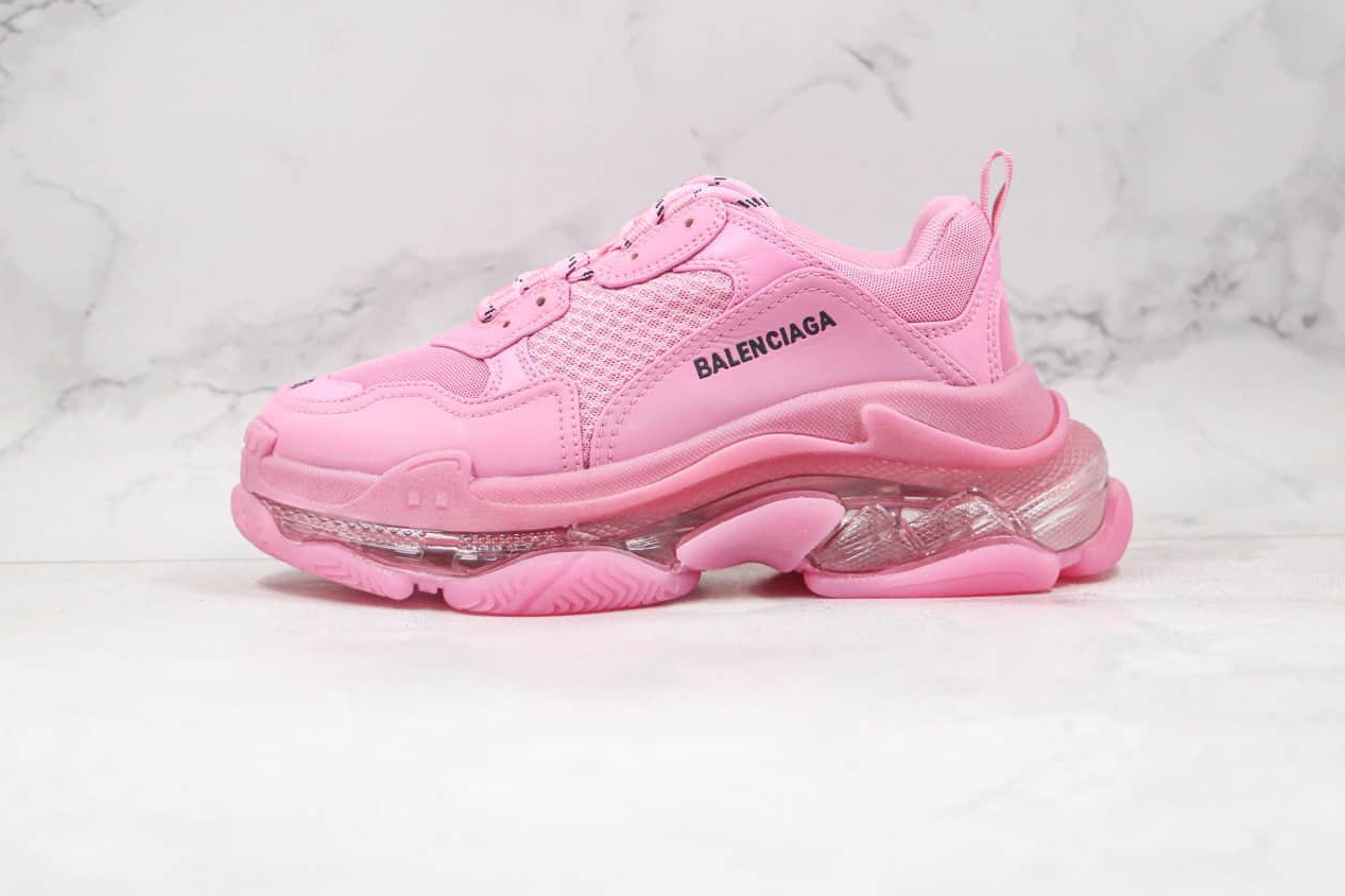 Balenciaga Pink Clear Sole Triple S Sneaker - 544351W2GA15760