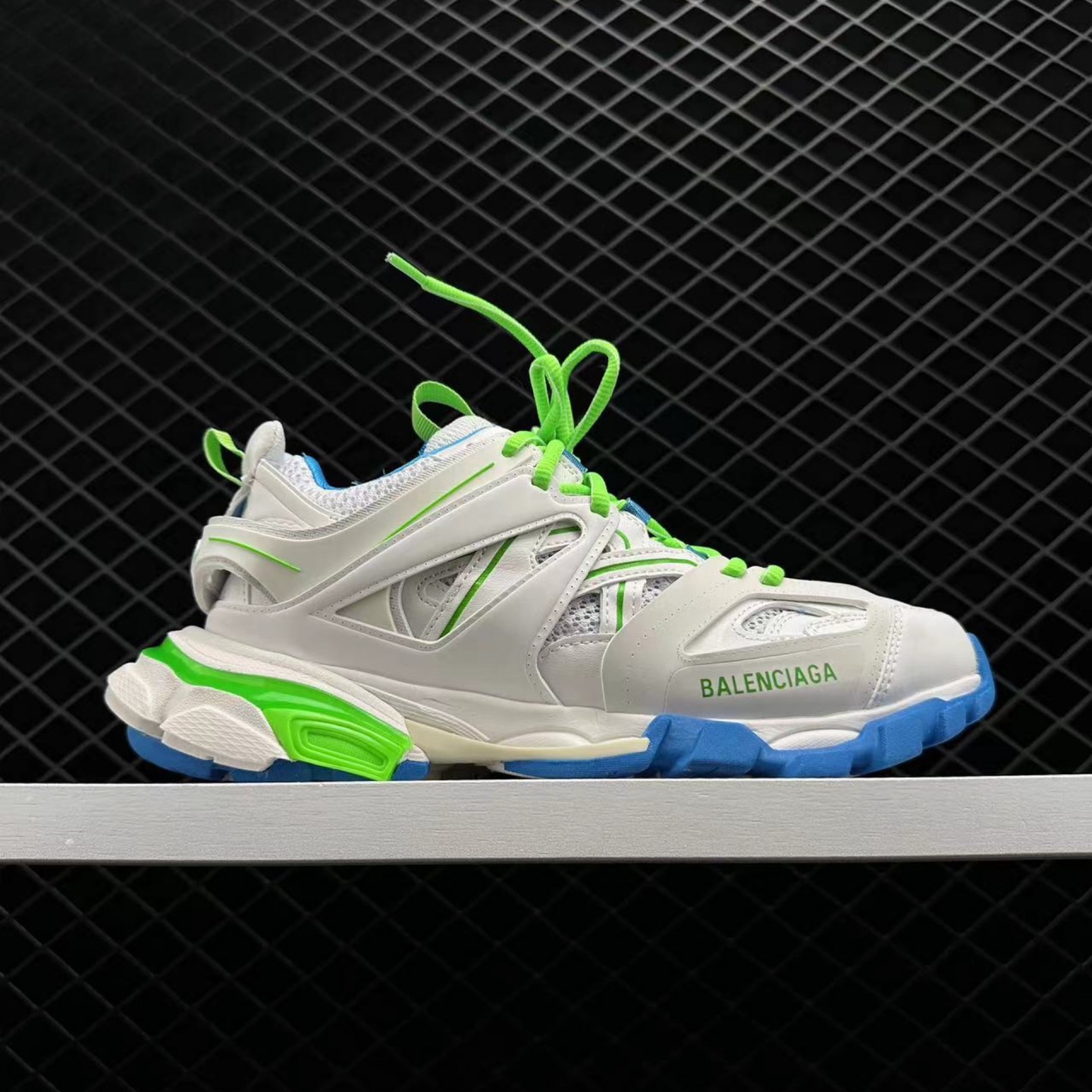 Balenciaga Track White Blue Green 542023W3AC49034 - Trendy and Stylish Footwear