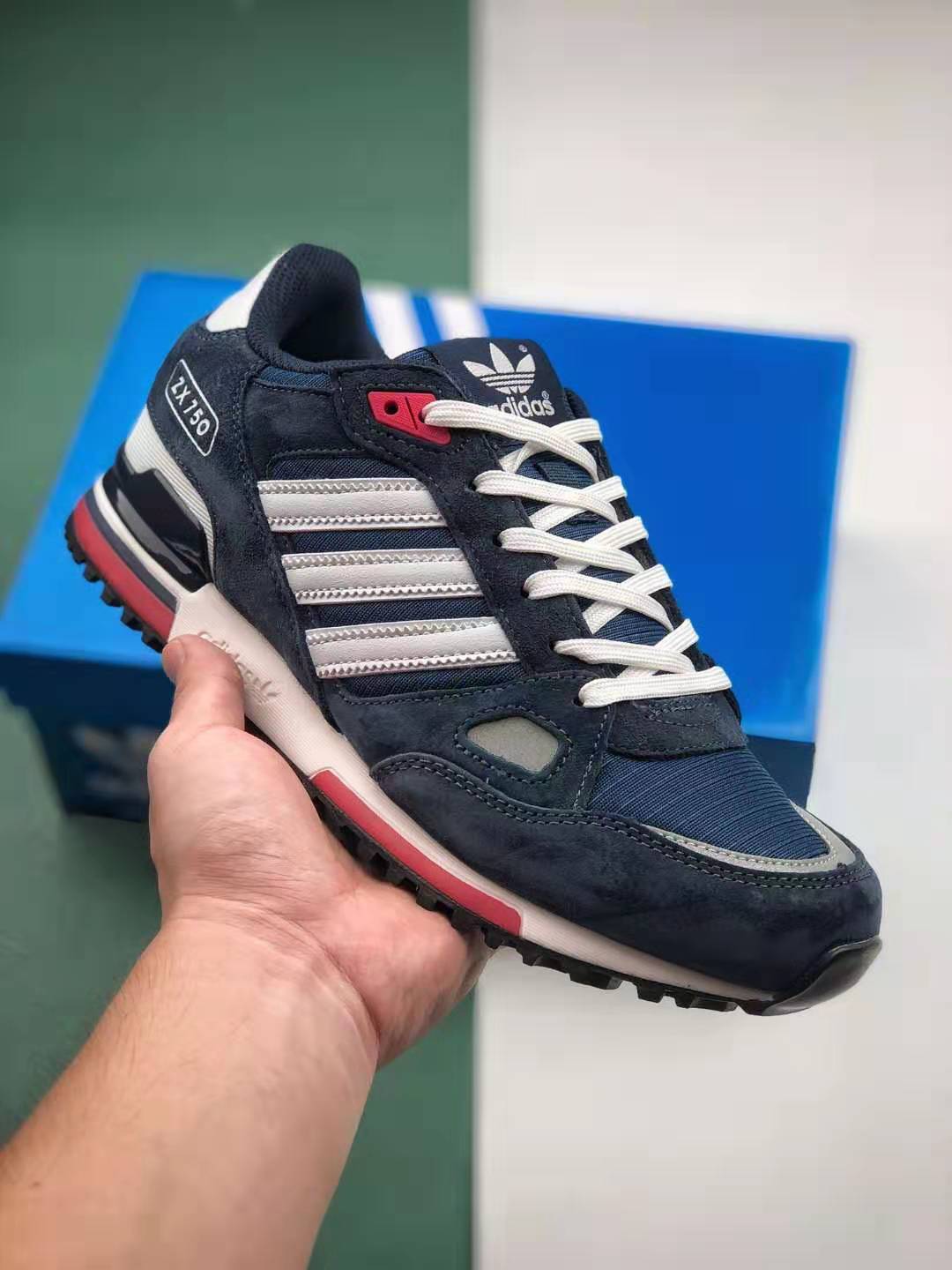 Adidas Originals ZX 750 Navy Blue Cloud White Shoes Q35065 | Stylish Sneakers