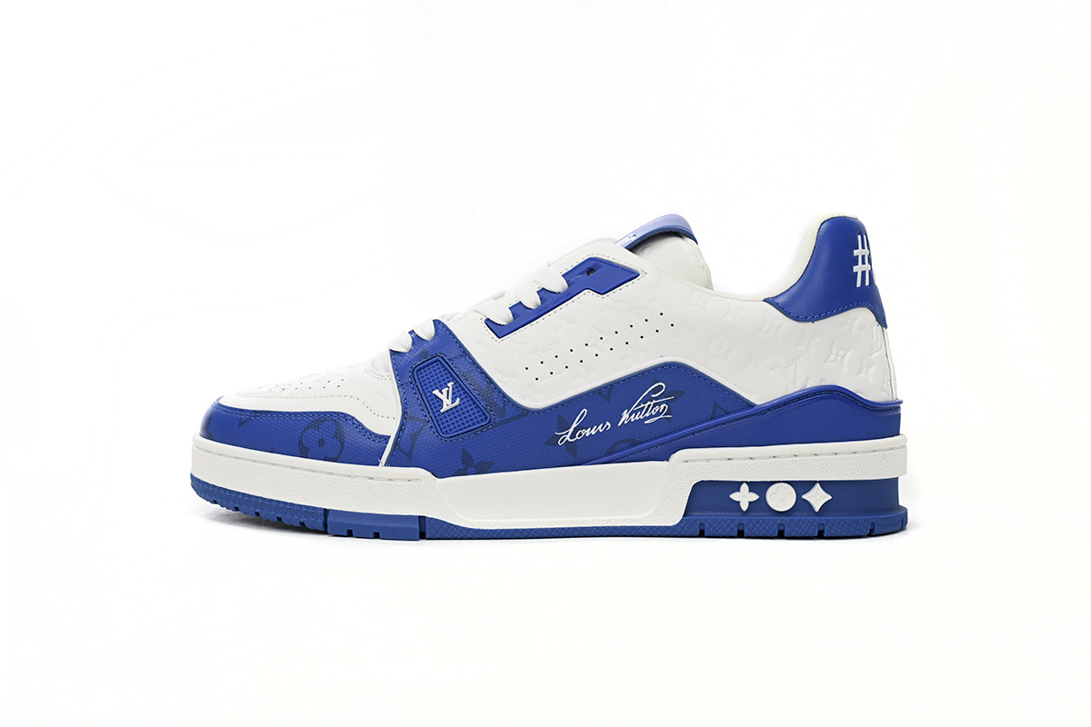 Louis Vuitton Trainer #54 Blue White 1AANEV | Shop Authentic