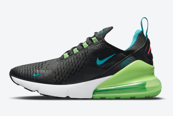 Nike Air Max 270 Black/Neon Blue-Green DJ5136-001 - Stylish and Comfortable Sneakers for Men