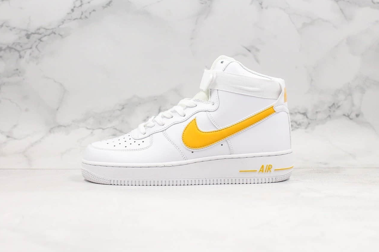 Nike Air Force 1 High '07 'White University Gold' AT4141-101 - Stylish and Classic Sneakers.