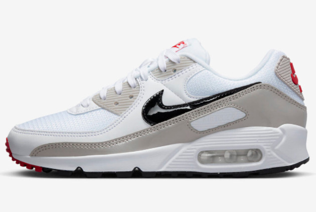 Nike Air Max 90 White Grey Black Red DX0116-101 | Limited Edition Sneakers