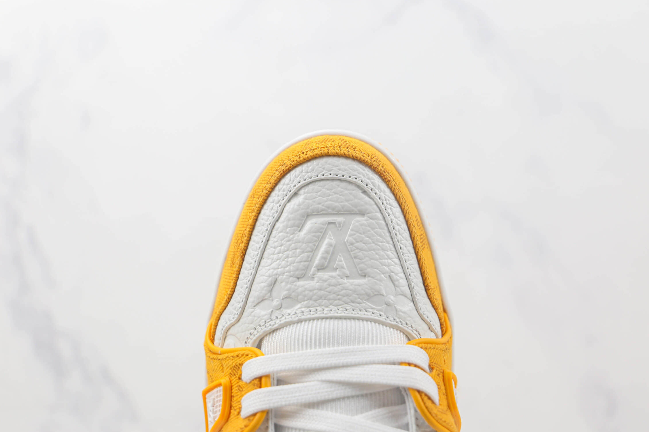Louis Vuitton Yellow Monogram Denim White Trainers | Shop Now!