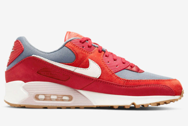 Nike Air Max 90 Premium 'Gym Red' Gym Red/Pale Ivory-Habanero Red DH4621-600 - Shop Now!