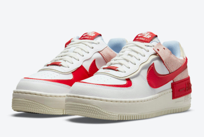 Nike Air Force 1 Shadow White/Red-Light Blue CI0919-108 - Stylish and Trendy Women's Sneakers