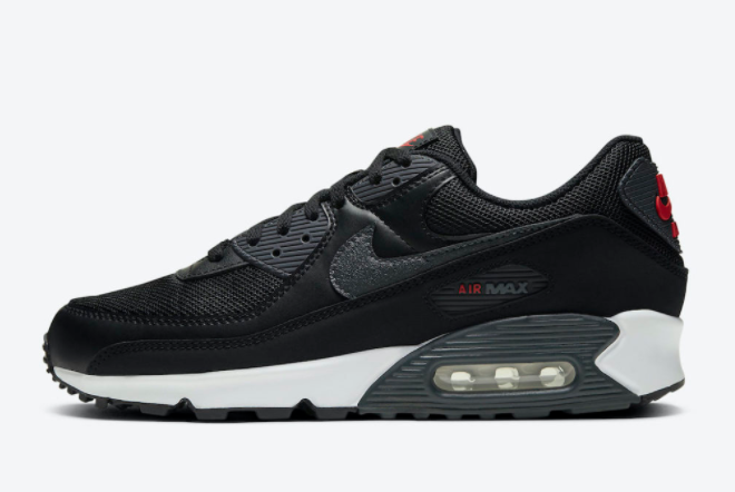 Nike Air Max 90 Black Smoke Grey Red DH4095-001 | Shop Now for a Sleek Style & Comfort