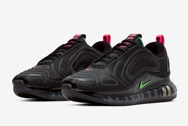 Nike Air Max 720 'Big Nike' Black/Hyper Pink-Scream Green CQ4614-001 - Stylish and Bold Sneakers for Men and Women