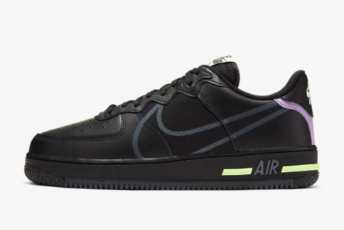 Nike Air Force 1 React Anthracite/Violet Star-Barely Volt CD4366-001 - Shop Now!