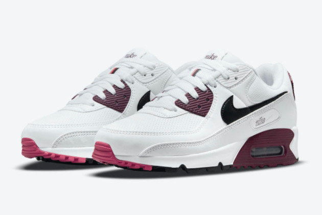 Nike Air Max 90 White/Black-Maroon DH1316-100 - Stylish and Comfortable Sneakers