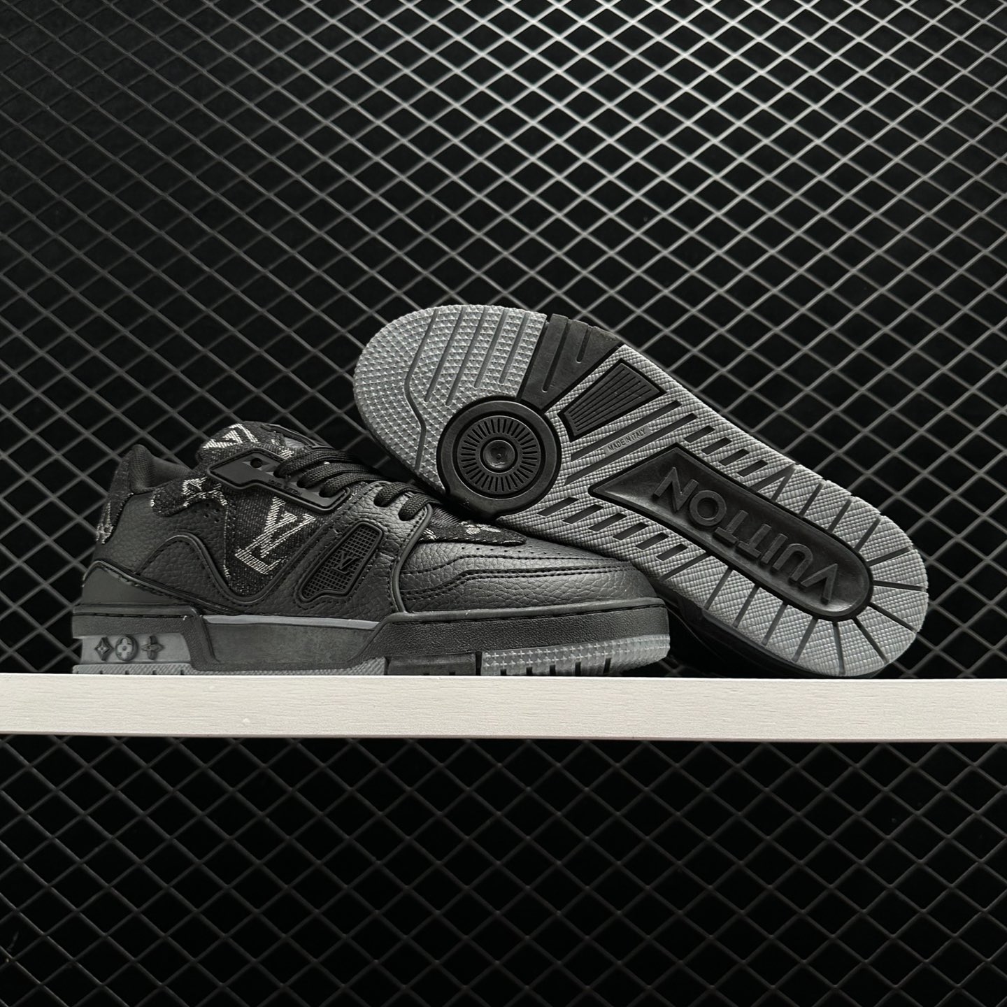 Louis Vuitton LV Trainer X Nigo Black Denim 1A9IPX | Exclusive Footwear Collection
