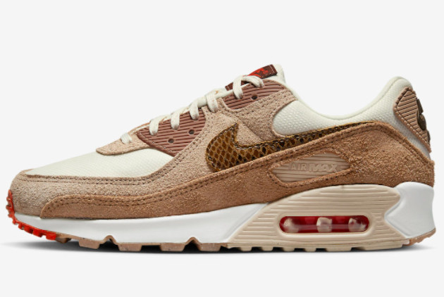 Nike Air Max 90 SE Pale Ivory/Picante Red-Summit White DX9502-100 | Snakeskin Swoosh