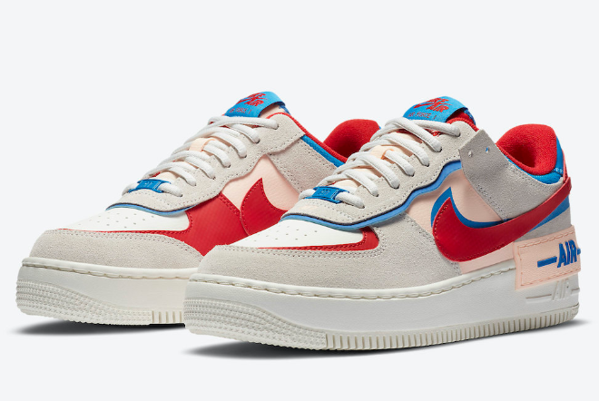 Nike Air Force 1 Shadow Sail/University Red-Photo Blue CU8591-100: Stylish and Vibrant Sneakers