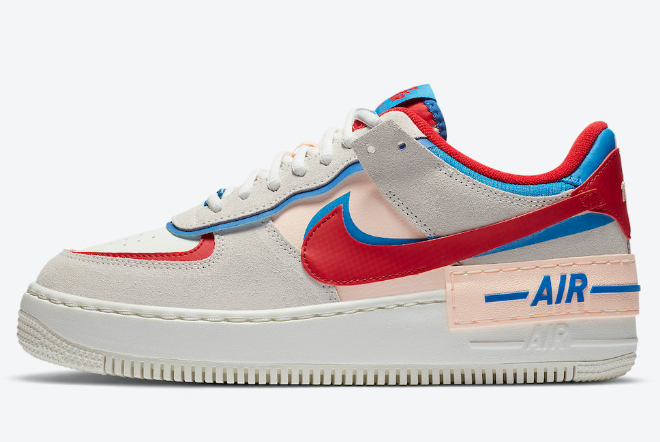 Nike Air Force 1 Shadow Sail/University Red-Photo Blue CU8591-100: Stylish and Vibrant Sneakers