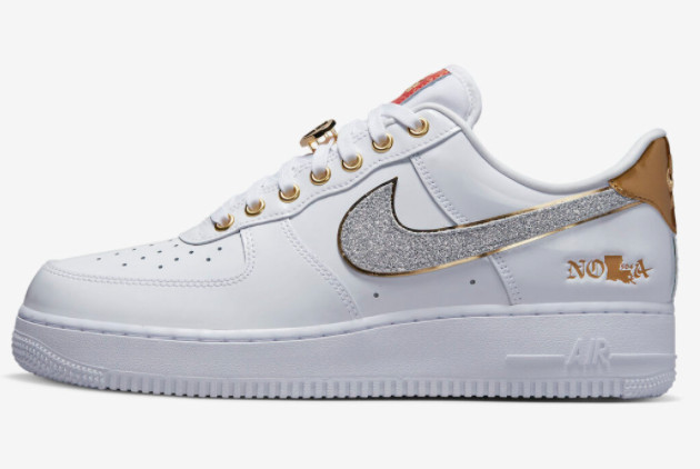 Nike Air Force 1 Low 'NOLA' White/Multi-Color-Metallic Gold-University Red - Exclusive Release